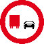 Depăşirea interzisă autovehiculelor destinate transportului de mărfuri